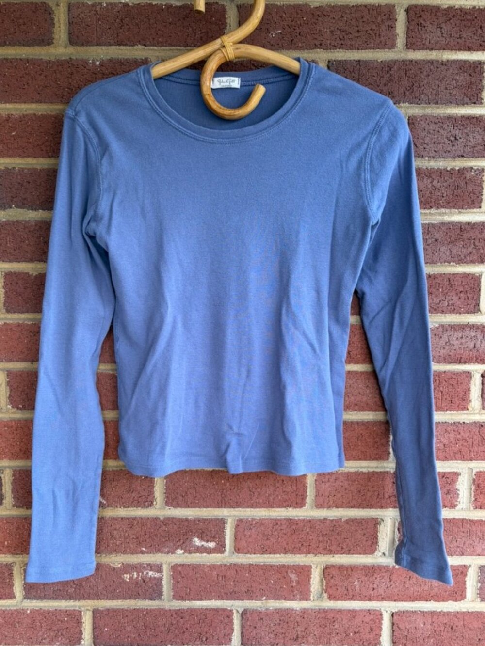 John Galt Blue Cotton Long Sleeve Top
